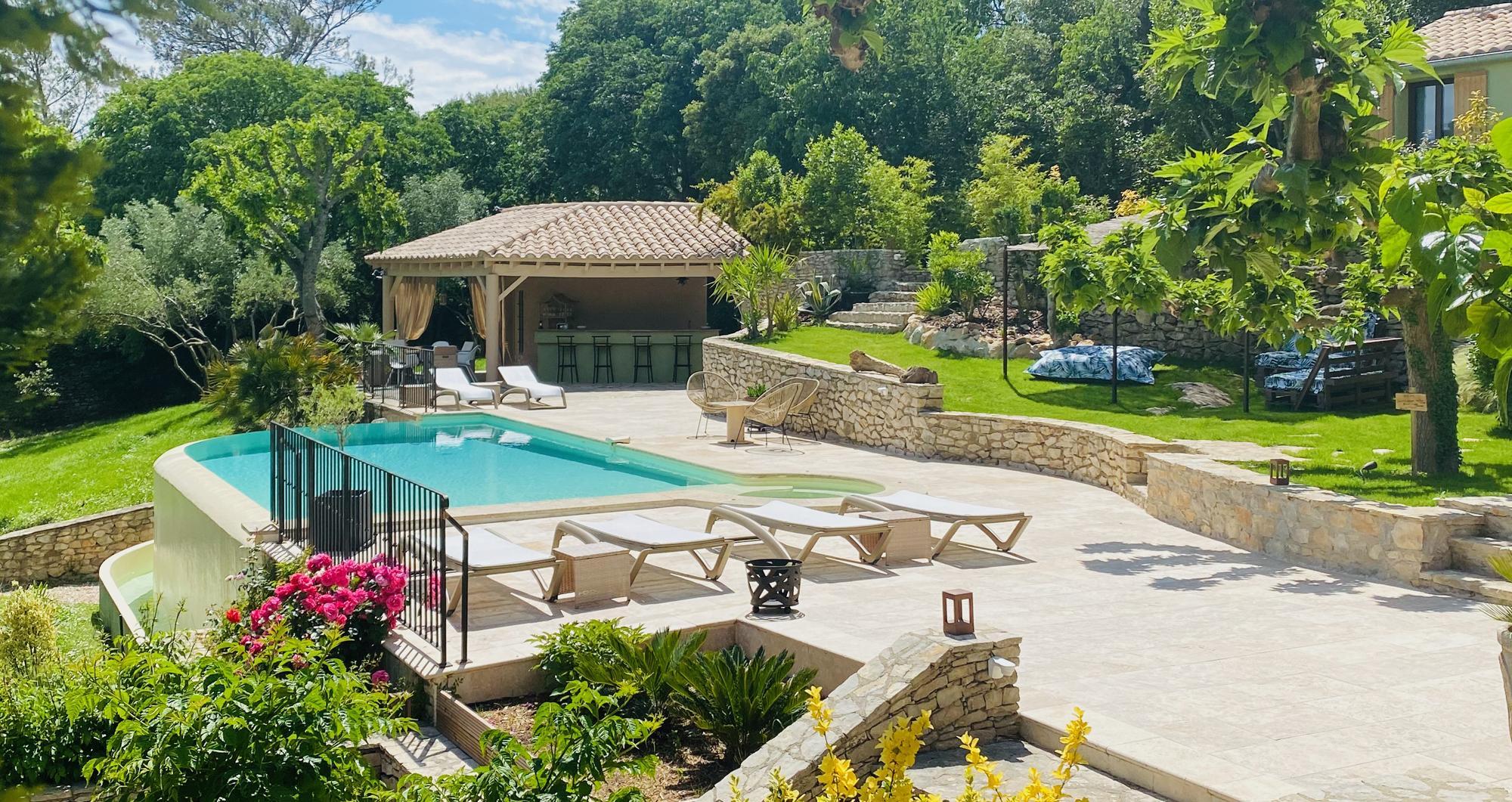 Garden and hillside setting